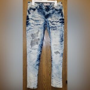 Denim & Rivets Women’s Jeans Sz. 11 Faded Denim Straight Leg Distressed Ripped